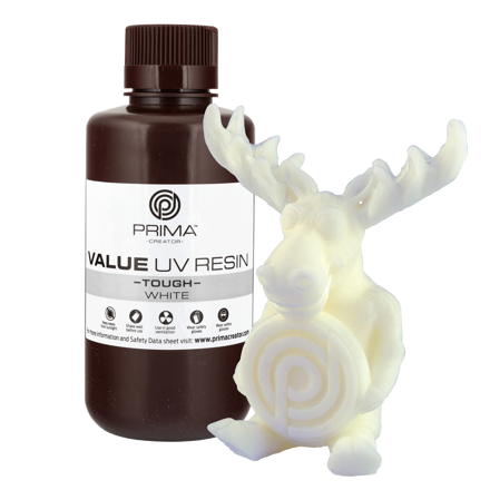 PrimaCreator Hodnotná Odolná UV Pryskyřice (podobná ABS) - 500 g - Bílá
