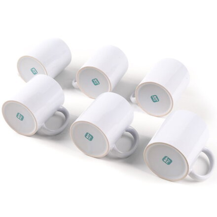 LOKLiK Sublimační hrnky - K potisku - 325 ml - Sada 6 kusů