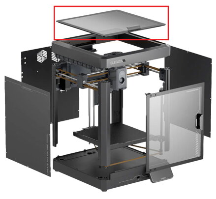 Elegoo Centauri Sestava horního karbonového skleněného krytu
