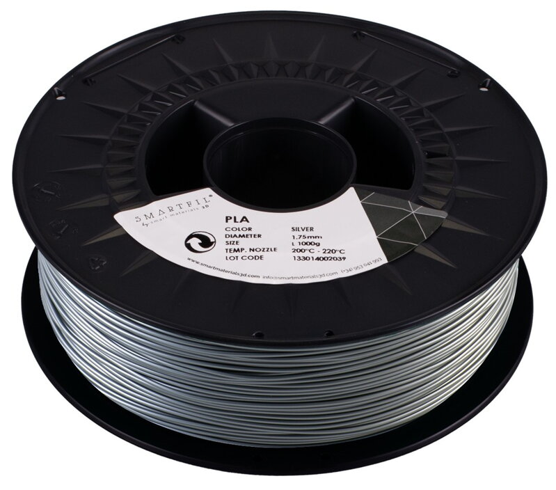 PLA filament stříbrný 1,75 mm Smartfil 1kg
