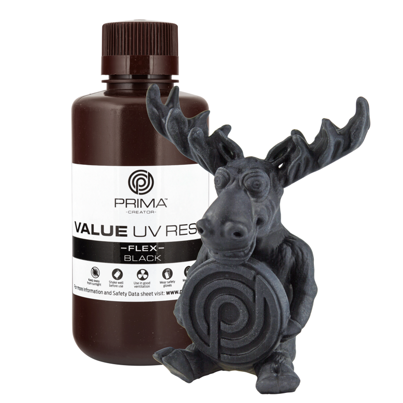 PrimaCreator Hodnotná Flexibilní UV Pryskyřice - 500 g - Černá