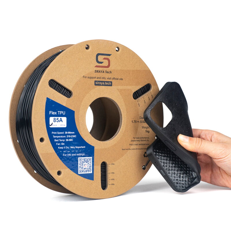 Siraya Tech Flex TPU 85A - Černá - 1,75 mm - 1 kg