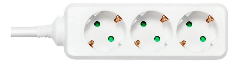 DELTACO Uzemněná zásuvková lišta se 3 zásuvkami, 1,5 m